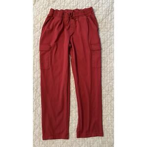 Mondetta Performance Luxury Cargo Jogger Pants Red Women’s Large Elastic Waist